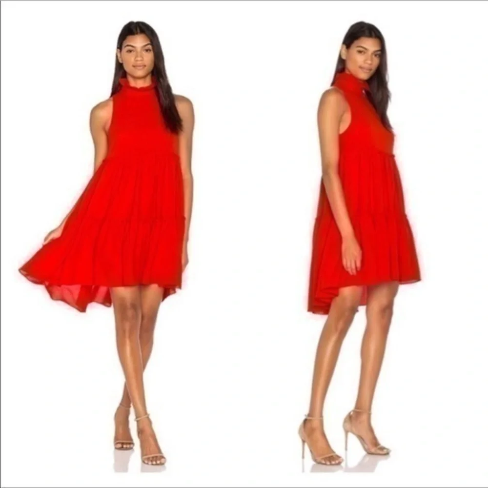 Elliatt Sonnet Swing Tiered Coral Dress